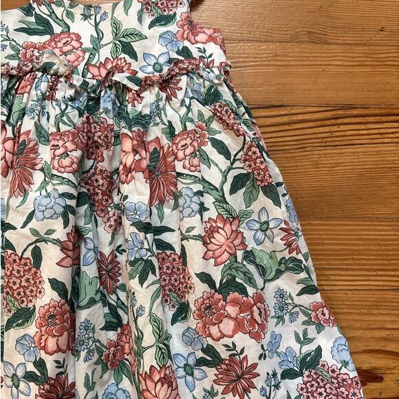 NWOT Janie and Jack‎ white pink floral ruffle accent short dress SIZE 4 - Picture 2 of 4